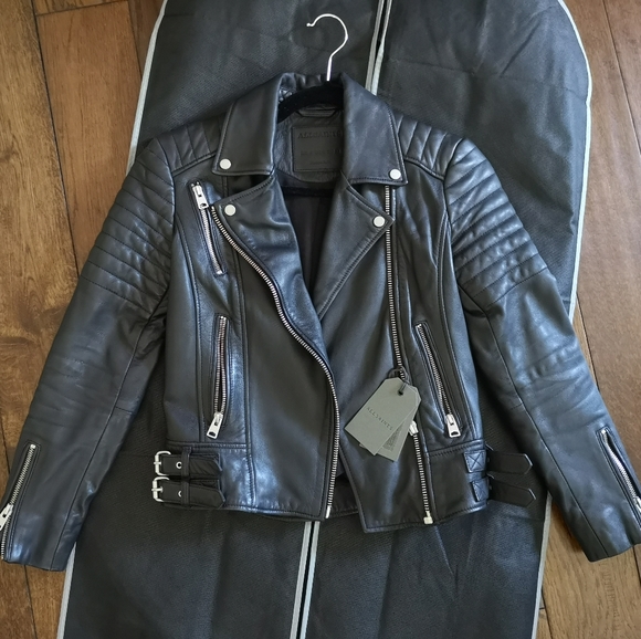 All Saints Papin Leather Jacket - Picture 1 of 7